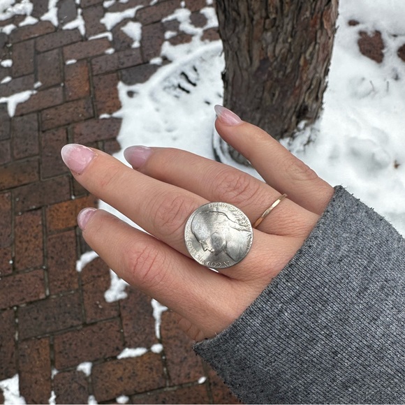 1943 Sterling Silver Nickle Ring - Picture 1 of 3